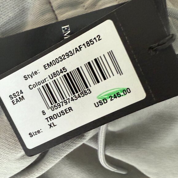 Emporio Armani Mens Gray Cotton Joggers Zip Pocket Sweatpants Logo, M, LG, XXL - Picture 13 of 14
